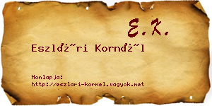 Eszlári Kornél névjegykártya