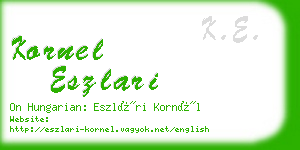 kornel eszlari business card